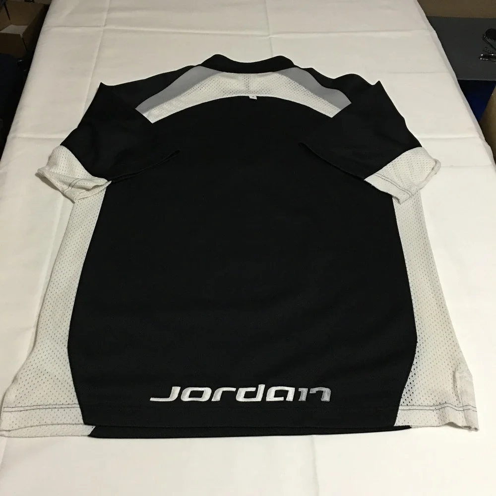Jordan Quarter Zip Pullover Mens Large Black Mesh Panel Short Sleeve Jumpman